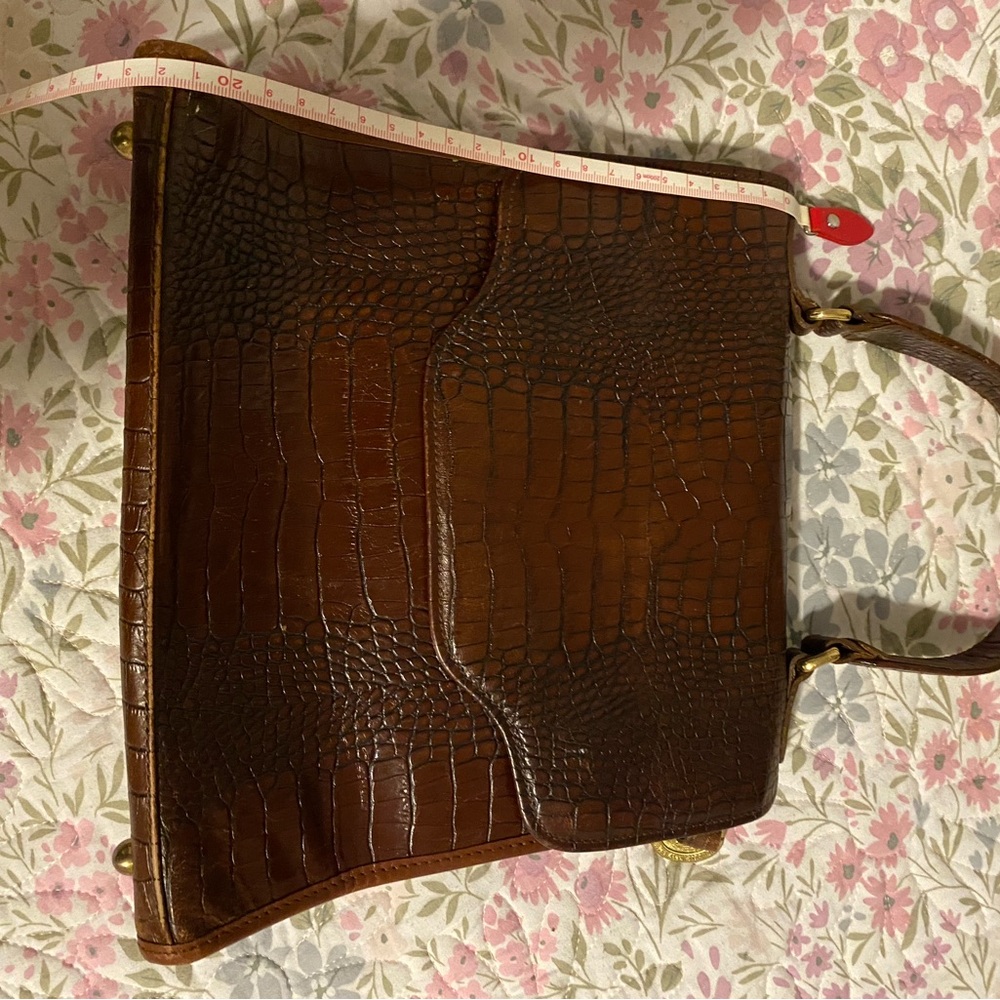 Brahmin Brown Croc-Embossed Satchel - Picture 2 of 12